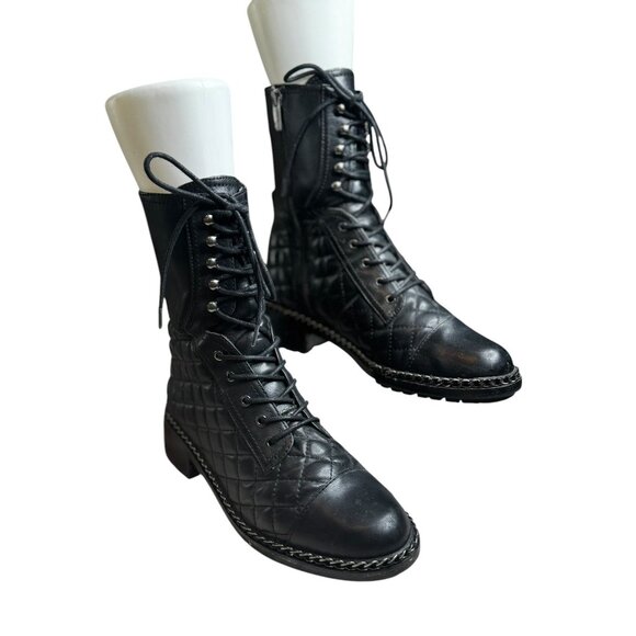 Vince Camuto Joanie Quilted Lace Up Booties - Picture 6 of 14